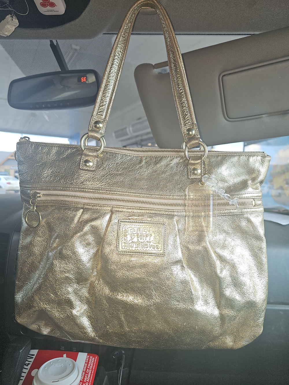 Coach Poppy Gold Tote Bag with Hangtags - Coach